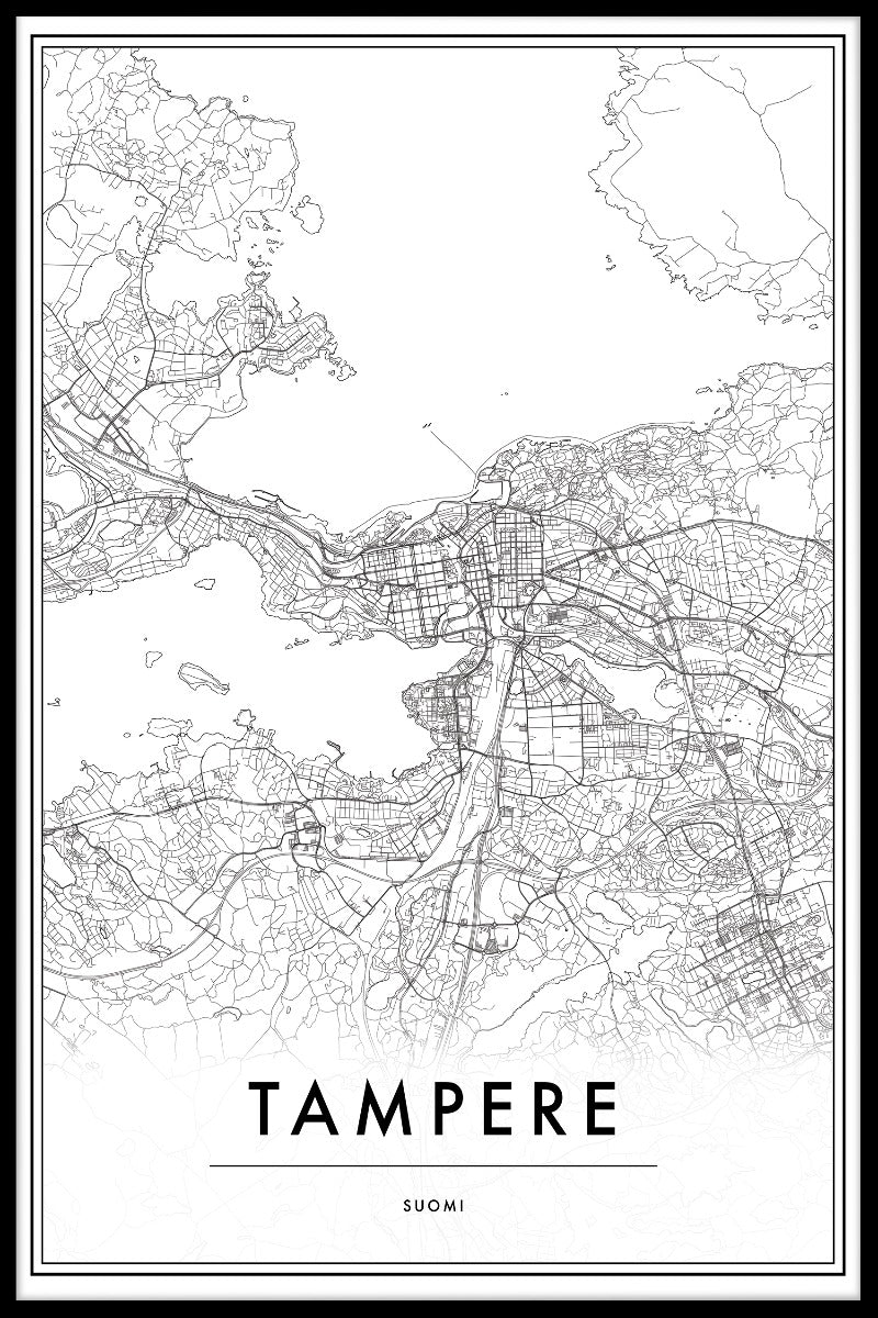  Tampere Finland Kaart Poster-pp