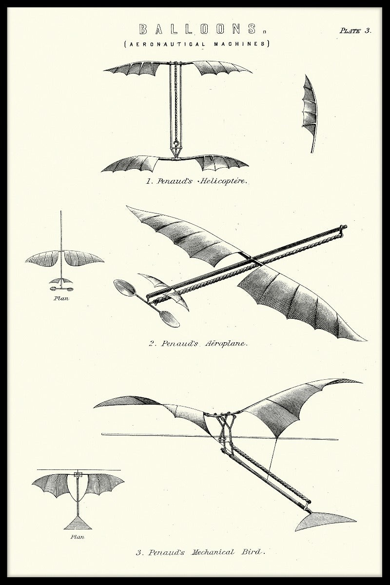 Uitstekende affiche van vliegende machines