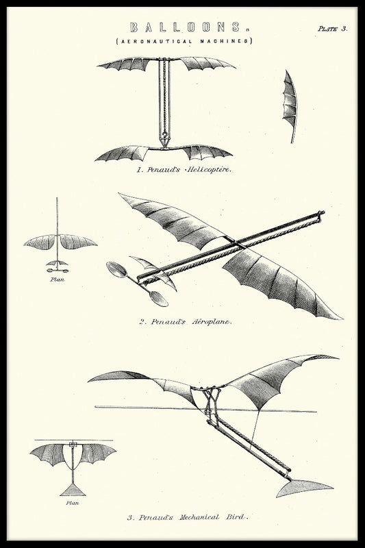 Uitstekende affiche van vliegende machines