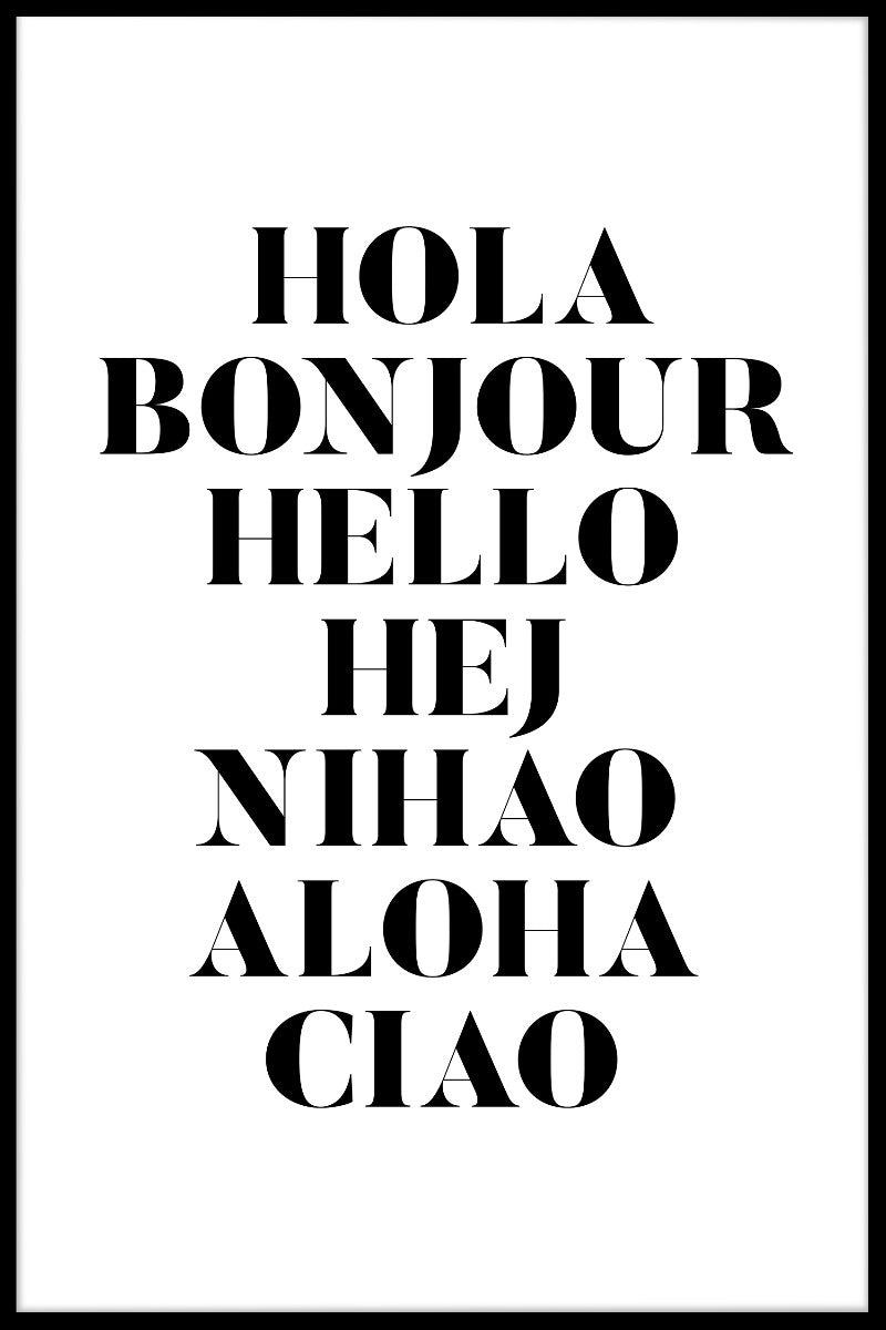  Hola Bonjour Hallo-poster