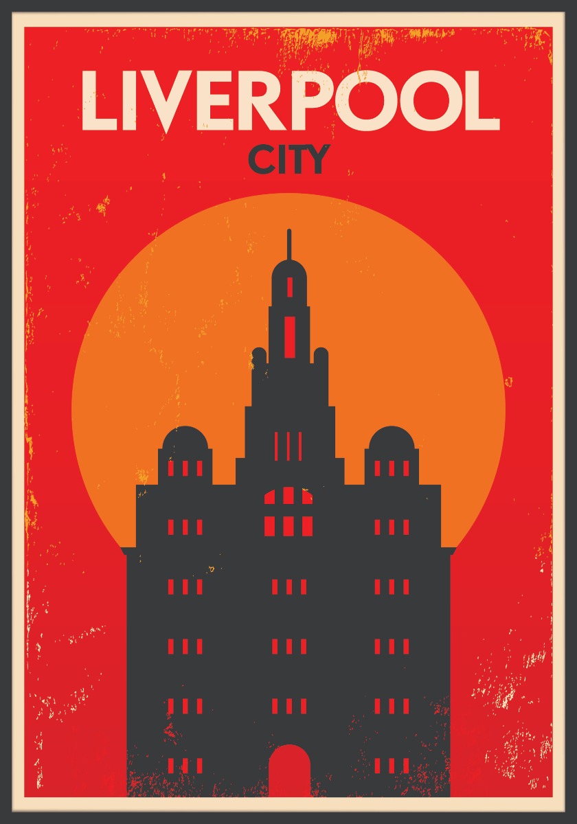  Retro vintage affiche van Liverpool