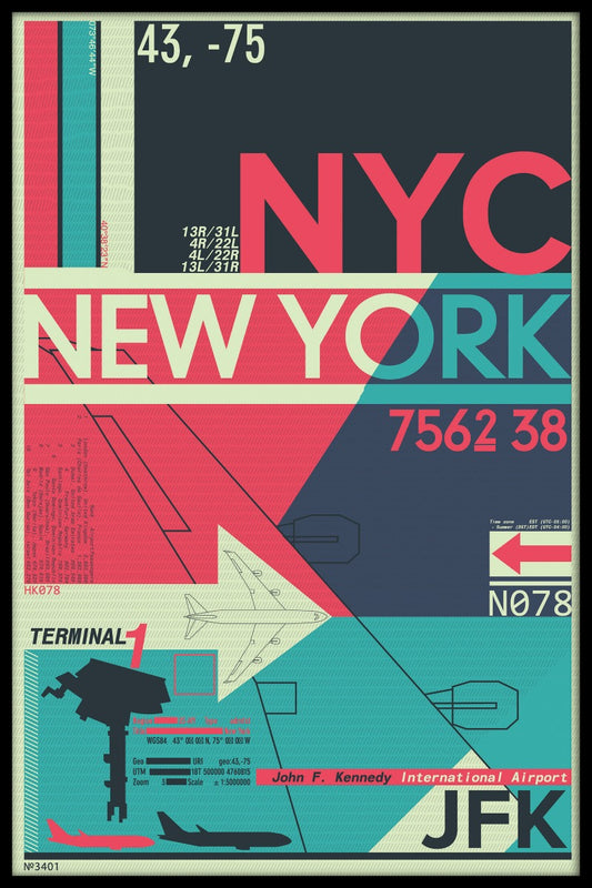  JFK New York City Airport-poster