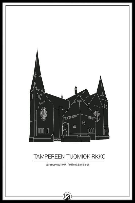  De affiche van de kathedraal van Tampere