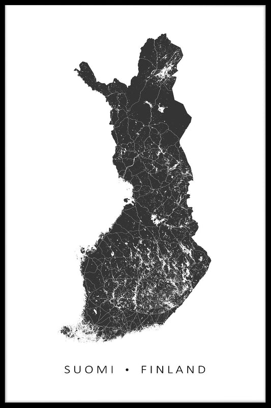 Finland kaart N02 poster