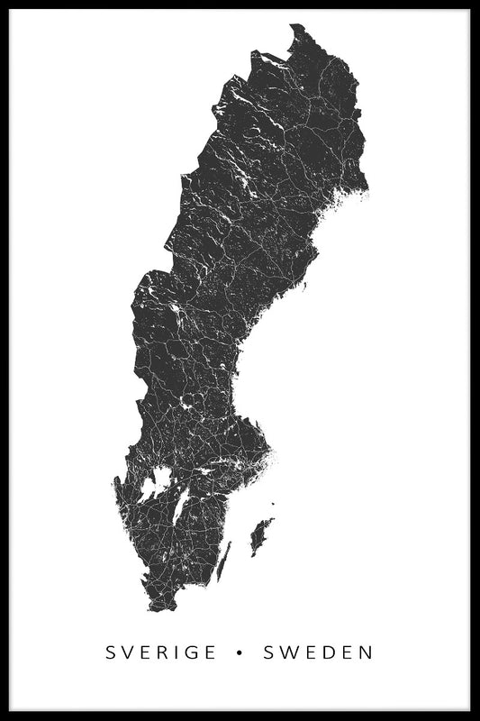 Kaart van Zweden Poster-pp