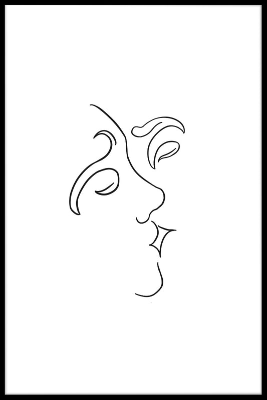  Face Line Art-poster