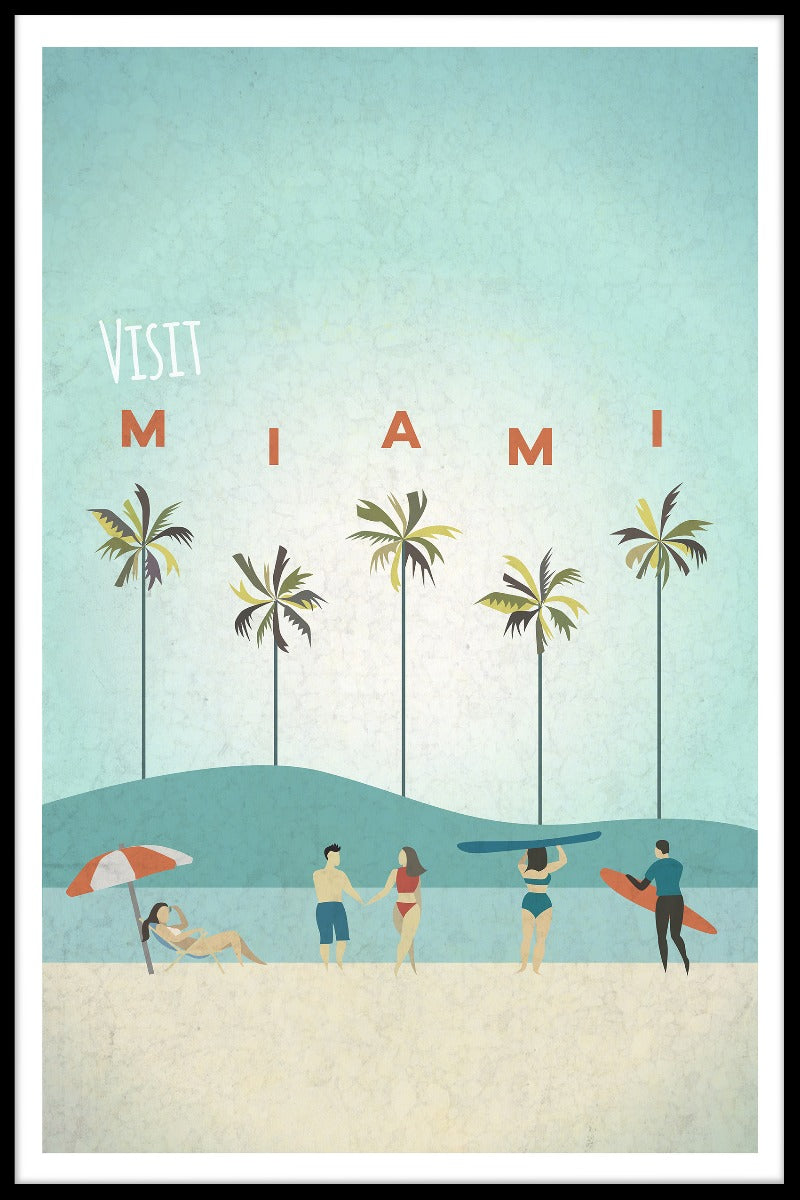  Bezoek Miami Poster