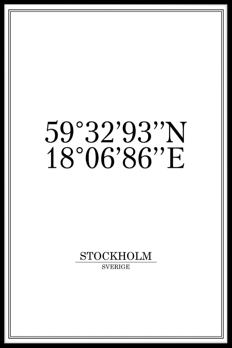  noteer de coördinaten van Stockholm