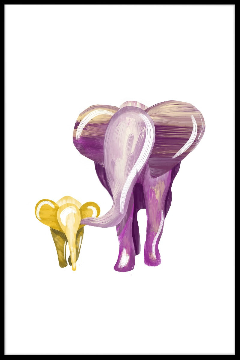 Grafische poster voor olifanten