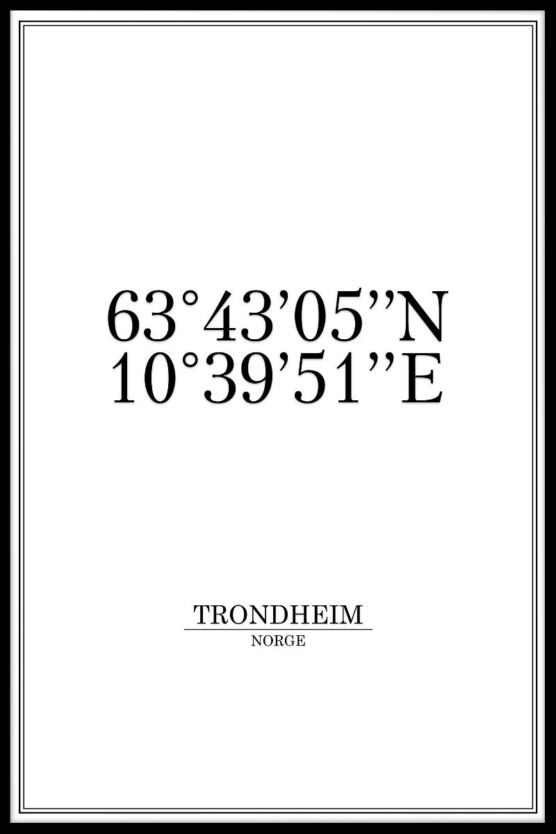 De coördinatenpost van Trondheim