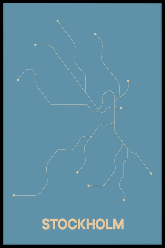  Posters met metrokaart van Stockholm