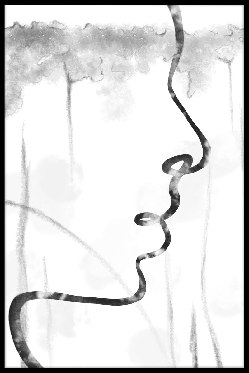 Abstracte Face Line Art Poster-p