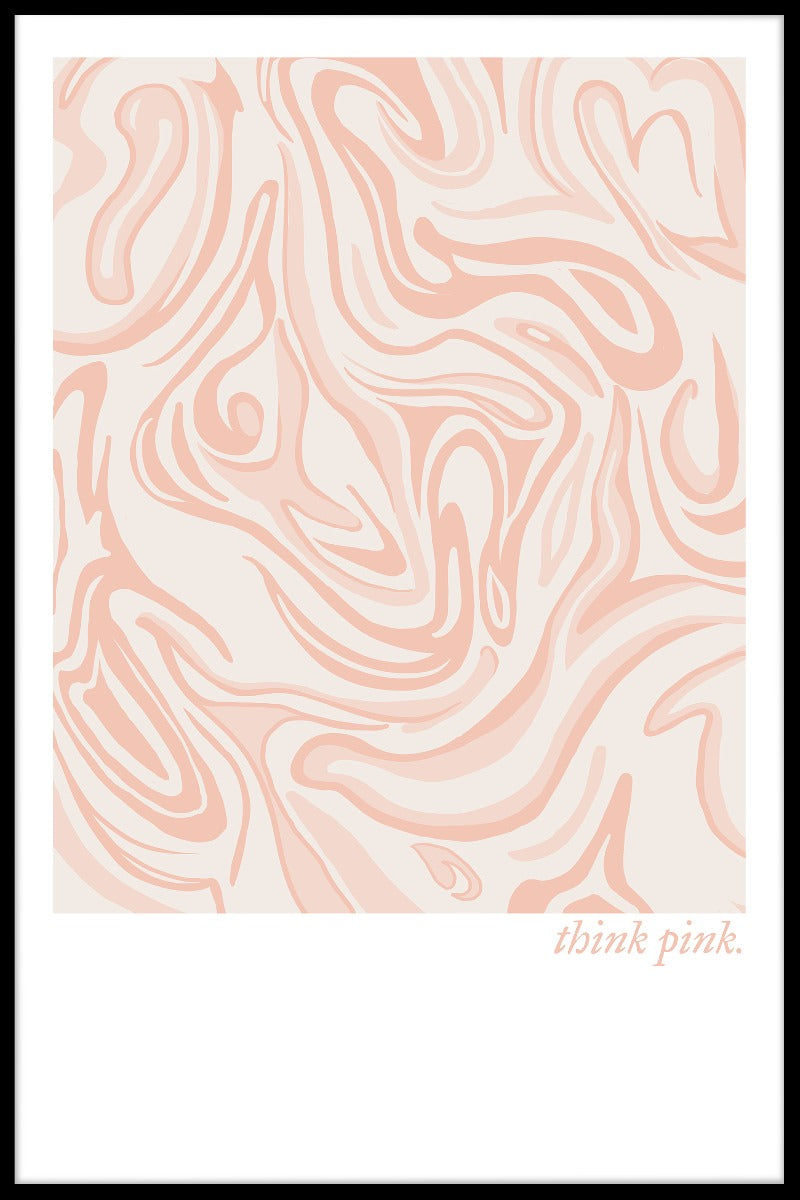 Denk aan roze abstracte poster