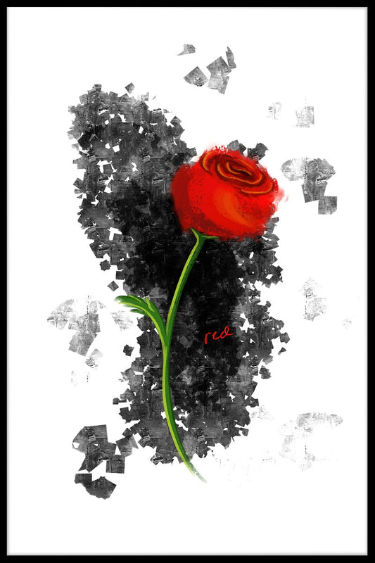  Rode bloem grafisch ontwerp poster