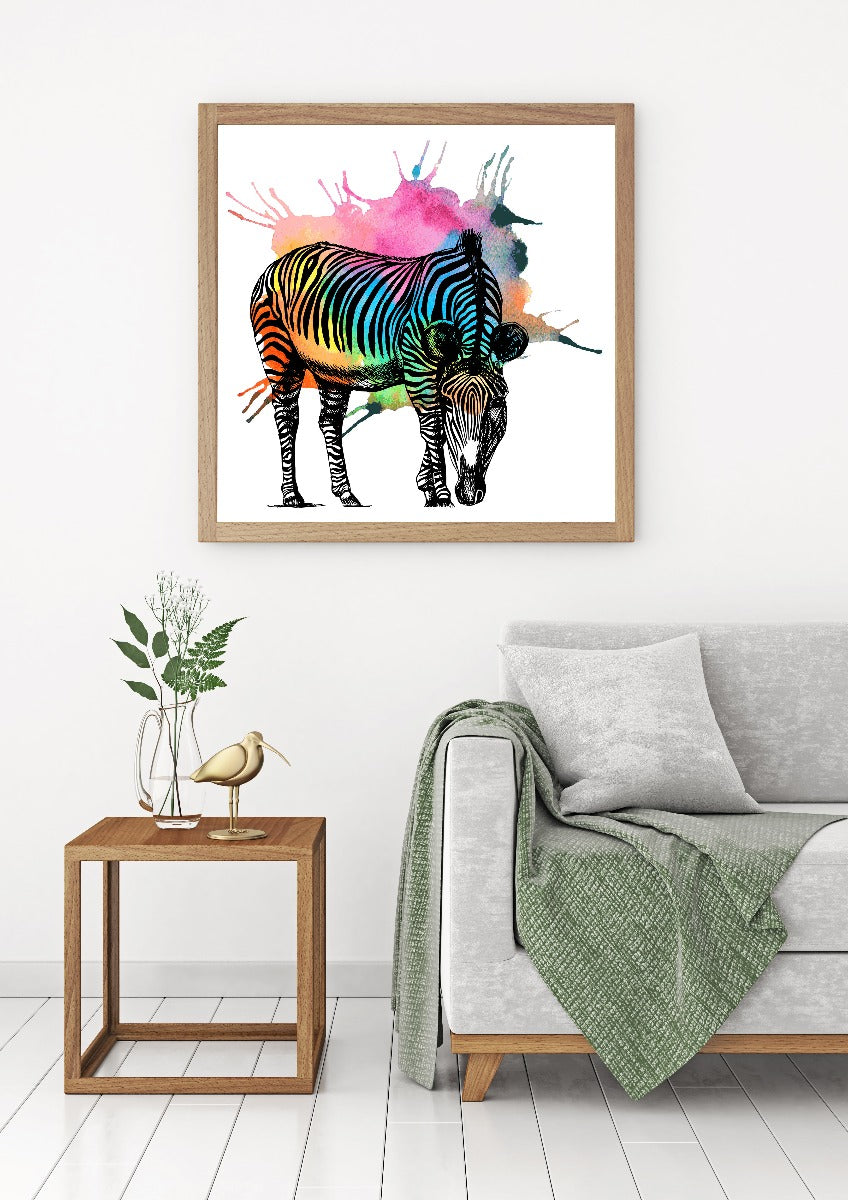  Zebra kleurrijke abstracte poster