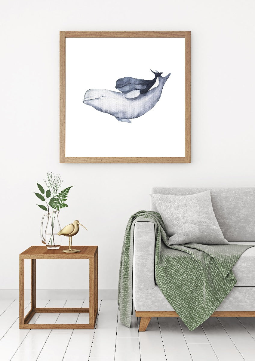 Aquarel posters voor de beluga-familie