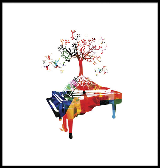  De affiche van de pianoillustratie
